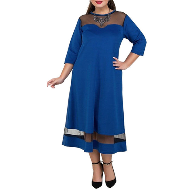 TUHAO 2019 Summer Women Office Lady Dress Plus Size 6XL 5XL 4XL Elegant Party Woman's Dresses work Clothing Female JTLM - EssentialBoutiques 