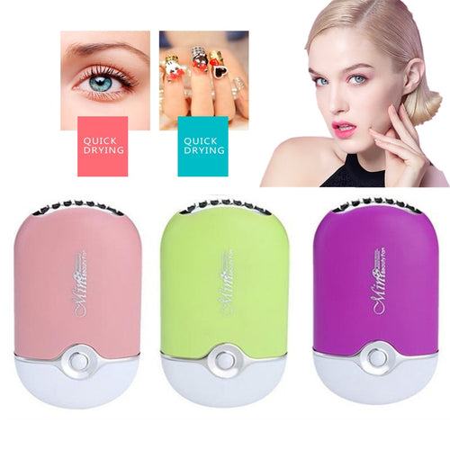 1PCS Portable USB Mini Fan Eyelash Dryer Air Blower Glue Fast Dry False Eye Lash Extension Mascara Dryer Makeup Tools Nail Art - EssentialBoutiques 
