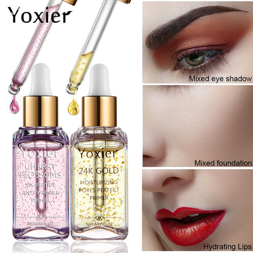 Yoxier Makeup Base Moisturizing Essence 24k Gold Elixir Oil Control Professional Matte Serum Series Brand Foundation Primer 1pcs - EssentialBoutiques 