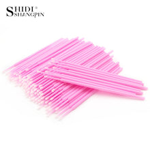 Load image into Gallery viewer, 100 PCS Disposable Makeups False Eyelashes Mini Individual lashes Applicators Mascara Brush False Eyelash Extensions Cotton Swab - EssentialBoutiques 