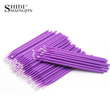 Load image into Gallery viewer, 100 PCS Disposable Makeups False Eyelashes Mini Individual lashes Applicators Mascara Brush False Eyelash Extensions Cotton Swab - EssentialBoutiques 