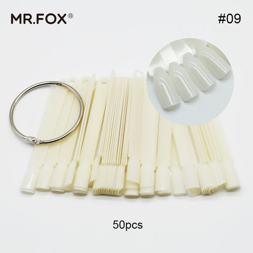 polish organizer nail art display Clear False Nails Fan Style Practice Natural Transparent Sticks Acrylic for Gel Tools MR FOX - EssentialBoutiques 