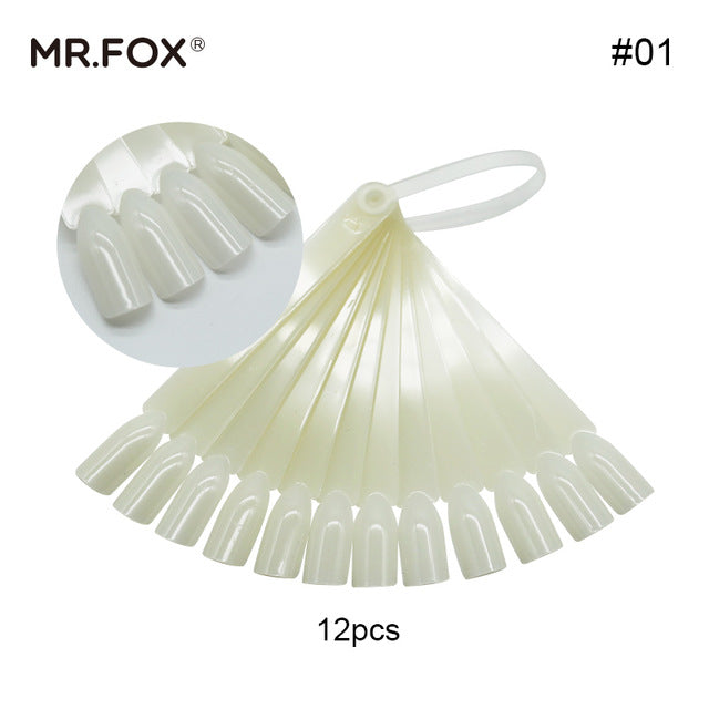 polish organizer nail art display Clear False Nails Fan Style Practice Natural Transparent Sticks Acrylic for Gel Tools MR FOX - EssentialBoutiques 