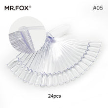 Load image into Gallery viewer, polish organizer nail art display Clear False Nails Fan Style Practice Natural Transparent Sticks Acrylic for Gel Tools MR FOX - EssentialBoutiques 