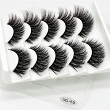 Load image into Gallery viewer, 5 Pairs Multipack 5D Soft Mink Hair False Eyelashes Handmade Wispy Fluffy Long Lashes Nature Eye Makeup Tools Faux Eye Lashes - EssentialBoutiques 