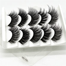 Load image into Gallery viewer, 5 Pairs Multipack 5D Soft Mink Hair False Eyelashes Handmade Wispy Fluffy Long Lashes Nature Eye Makeup Tools Faux Eye Lashes - EssentialBoutiques 