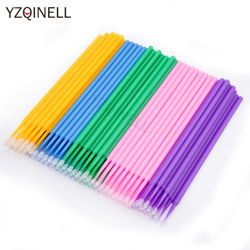 100pcs/Pack Micro Disposable Applicator Mini Swab Makeup Tools False Eyelash Removing Tools  Lash Brushes for Eyelash Extension - EssentialBoutiques 