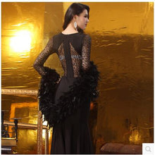 Load image into Gallery viewer, Slim Black hollow Long-sleeved dress woman&#39;s clothing Nightclub  Bar costumes - EssentialBoutiques 