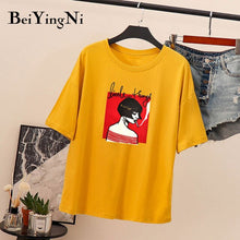 Load image into Gallery viewer, Beiyingni Harajuku Female T-shirt Smoking Girls Cartoon Printed Summer Tshirt Women High Street T Shirts Roupas Femininas M-XXL - EssentialBoutiques 
