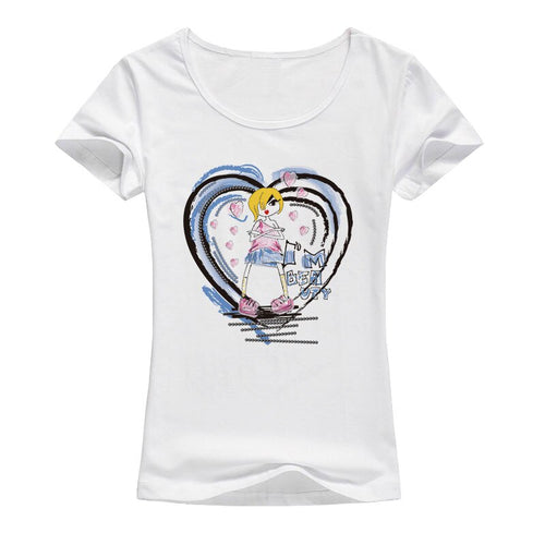 i m beauty girl Printed T Shirt Women Clothing Summer  Short Sleeve kawaii Tops woman's T-Shirts tees A69 - EssentialBoutiques 