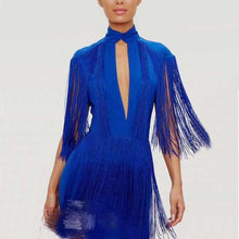 Load image into Gallery viewer, wholesale 2019 New Dress blue tassel sleeveless Elastic tight sexy woman&#39;s clothing Cocktail party bandage dress (L2485) - EssentialBoutiques 