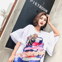 Load image into Gallery viewer, 2019 Summer New Fashion Woman&#39;s Clothing Streetwear Loose Dresses Flare Short Sleeve Female O Neck Cartoon Pattern Dress YZH165 - EssentialBoutiques 