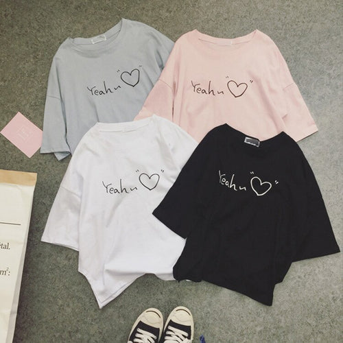 AD Casual Girls Students Summer T-shirts Cotton Fabric Nice Quality Woman's t shirts Lady Clothing Clothes - EssentialBoutiques 