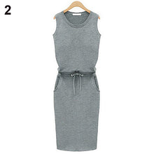 Load image into Gallery viewer, Summer Slim Fit Sleeveless Belt Pencil Solid Cherrykeke Women Dress Sexy Strap Waistcontrolled Woman&#39;s Clothing 2019 - EssentialBoutiques 