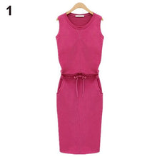 Load image into Gallery viewer, Summer Slim Fit Sleeveless Belt Pencil Solid Cherrykeke Women Dress Sexy Strap Waistcontrolled Woman&#39;s Clothing 2019 - EssentialBoutiques 