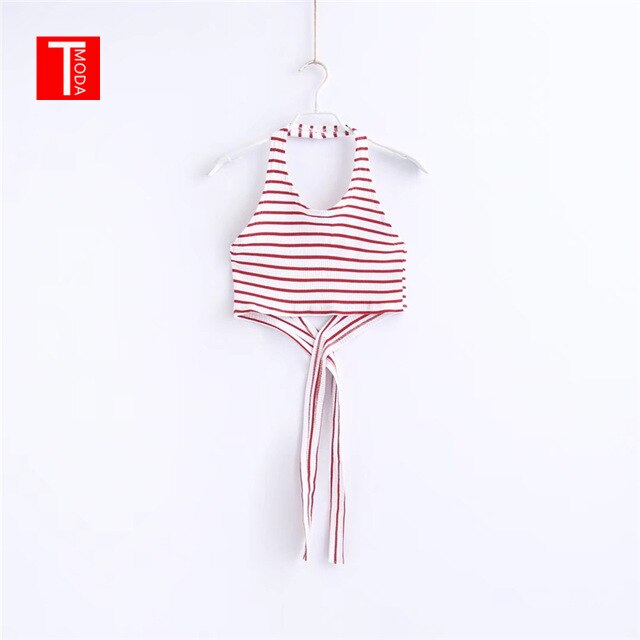 T MODA 2019 Striped Crop Top A Cropped Tank Top Sleeveless Sexy Crop Tops Woman's Clothing Brand Design Tank Latinas T Shirt - EssentialBoutiques 