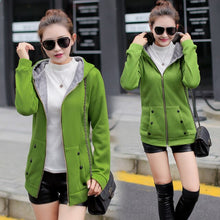 Load image into Gallery viewer, Woman&#39;s Hoodies Autumn and Winter Female Warm Hooded Sweatshirts Zip-up Solid Casual Long Sweatshirts for Ladies Woman Clothing - EssentialBoutiques 