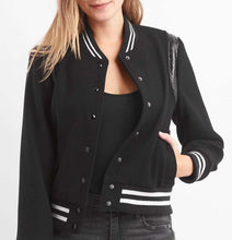 Load image into Gallery viewer, New 2018 woman&#39;s casual coat genuine sheepskin leather woolen cashmere patchwork jacket for lady autumn spring clothing black xl - EssentialBoutiques 