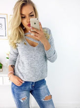 Load image into Gallery viewer, 2019 Fashion V-Neck Sweater Women Long Sleeve Stretch Slim Knitted Shirt Ladies Plus Size Casual Pullovers Woman&#39;S Clothing XXL - EssentialBoutiques 