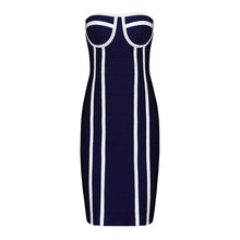 Load image into Gallery viewer, wholesale 2019 New Dress Royal blue Stretch knit Strapless woman&#39;s clothing Sweet sexy Cocktail party bandage dress (L2455) - EssentialBoutiques 