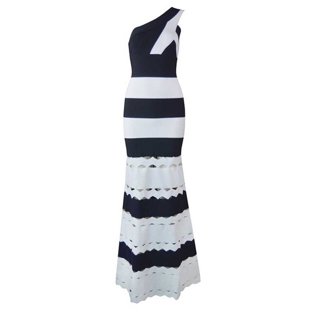 wholesale 2019 New Dress Black and white color Luxury woman's clothing fashion celebrity Cocktail party bandage dress (L2458) - EssentialBoutiques 