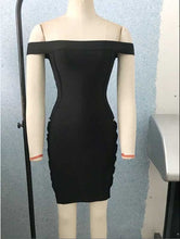 Load image into Gallery viewer, wholesale 2019 New Dress black Slash neck Hollow Out woman&#39;s clothing Fashion sexy Cocktail party bandage dress (L2465) - EssentialBoutiques 