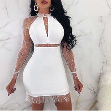 Load image into Gallery viewer, wholesale 2019 summer New Dress white Net yarn Long sleeve Fashion sexy woman&#39;s clothing Cocktail party bandage dress (L2487) - EssentialBoutiques 