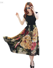Load image into Gallery viewer, MwOiiOwM Hot Sale 2016 New Fashion Summer Elegant Bohemian Style Short Sleeve Chiffon Dress Casual Woman&#39;s Clothing - EssentialBoutiques 
