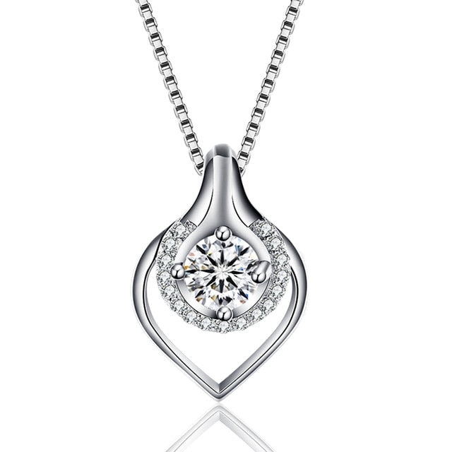 Women Heart Necklace 925 sterling silver Necklace Time  long Necklace woman's pendant  jewelry accessories Gift for woman - EssentialBoutiques 