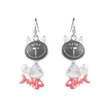 Load image into Gallery viewer, D&amp;Rui Jewelry Cat Drop Earrings 2019 Women&#39;s Earring Pink Animal Fish Enamel Alloy Dangle Earring Fashion Woman&#39;s Accessories - EssentialBoutiques 