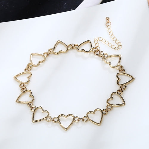 Woman's Necklace Geometric Women Accessories Heart-shaped Hollow Chain Necklace Party Jewelry Gifts - EssentialBoutiques 