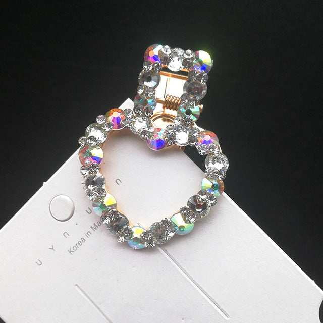 Korean fashion woman's hair clips Rhinestone side clip crystal pearl clips headband side bangs clip hair accessories - EssentialBoutiques 