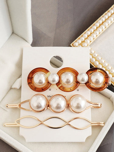 Woman's Hairgrips Gift Barrette Women's Peal Geometric Round Party Club Headwear Fashion Accessories Hearpins 10 Wholeship - EssentialBoutiques 