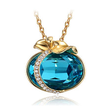 Load image into Gallery viewer, ERLUER Necklace Women Fashion Crystal Apple Pendant Necklace Jewellery Woman&#39;s Blue Jewelry Necklace Christmas Gift Accessories - EssentialBoutiques 