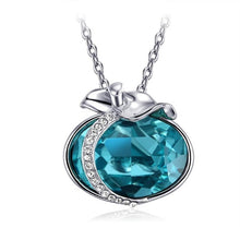 Load image into Gallery viewer, ERLUER Necklace Women Fashion Crystal Apple Pendant Necklace Jewellery Woman&#39;s Blue Jewelry Necklace Christmas Gift Accessories - EssentialBoutiques 