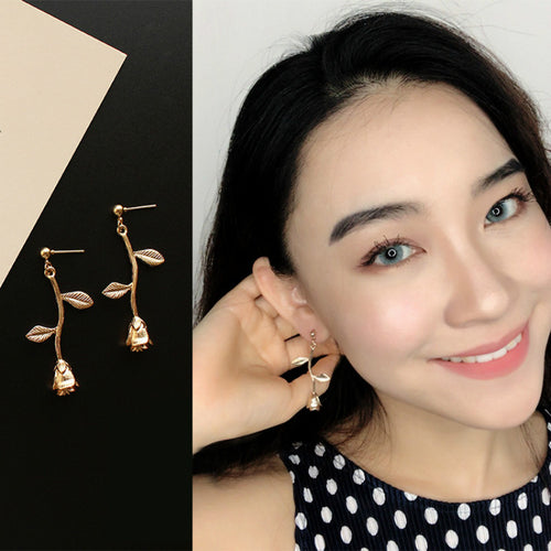 2017 New Retro Accessories Delicate flower twig earrings Woman's jewelry accessories - EssentialBoutiques 
