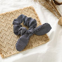 Load image into Gallery viewer, LNRRABC Woman&#39;s Scrunchie Elastic Rope Hair Ties Hair Band Hair Accessories Bow Ponytail Big Bow Streamer Stripe Solid Color - EssentialBoutiques 