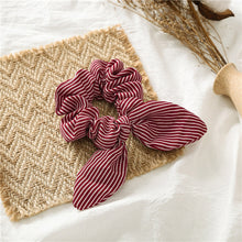 Load image into Gallery viewer, LNRRABC Woman&#39;s Scrunchie Elastic Rope Hair Ties Hair Band Hair Accessories Bow Ponytail Big Bow Streamer Stripe Solid Color - EssentialBoutiques 