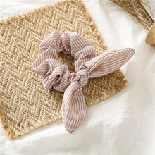 Load image into Gallery viewer, LNRRABC Woman&#39;s Scrunchie Elastic Rope Hair Ties Hair Band Hair Accessories Bow Ponytail Big Bow Streamer Stripe Solid Color - EssentialBoutiques 