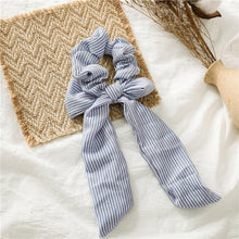 Load image into Gallery viewer, LNRRABC Woman&#39;s Scrunchie Elastic Rope Hair Ties Hair Band Hair Accessories Bow Ponytail Big Bow Streamer Stripe Solid Color - EssentialBoutiques 