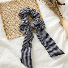 Load image into Gallery viewer, LNRRABC Woman&#39;s Scrunchie Elastic Rope Hair Ties Hair Band Hair Accessories Bow Ponytail Big Bow Streamer Stripe Solid Color - EssentialBoutiques 