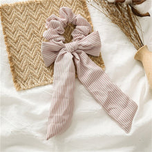 Load image into Gallery viewer, LNRRABC Woman&#39;s Scrunchie Elastic Rope Hair Ties Hair Band Hair Accessories Bow Ponytail Big Bow Streamer Stripe Solid Color - EssentialBoutiques 