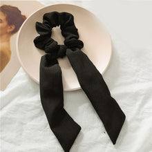 Load image into Gallery viewer, LNRRABC Woman&#39;s Scrunchie Elastic Rope Hair Ties Hair Band Hair Accessories Bow Ponytail Big Bow Streamer Stripe Solid Color - EssentialBoutiques 