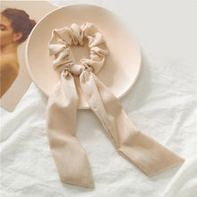Load image into Gallery viewer, LNRRABC Woman&#39;s Scrunchie Elastic Rope Hair Ties Hair Band Hair Accessories Bow Ponytail Big Bow Streamer Stripe Solid Color - EssentialBoutiques 