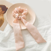 Load image into Gallery viewer, LNRRABC Woman&#39;s Scrunchie Elastic Rope Hair Ties Hair Band Hair Accessories Bow Ponytail Big Bow Streamer Stripe Solid Color - EssentialBoutiques 